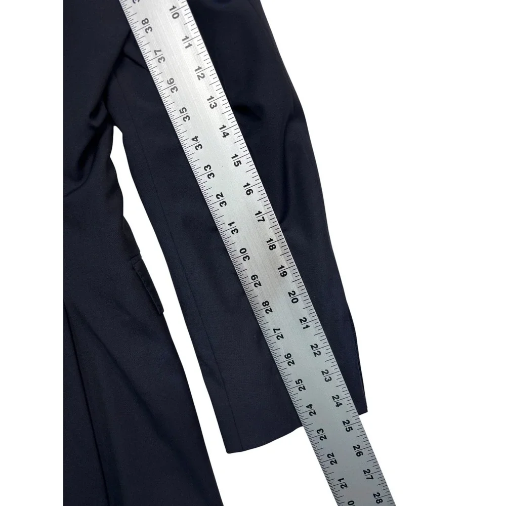 Hugo Boss 36R 31x30 Navy Blue 2pc Pant Suit The James3/Sharp5 Wool Flat Front